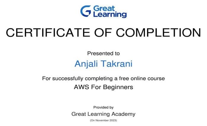 great learning free courses with certificate