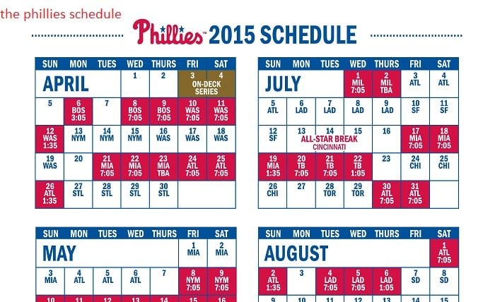 the phillies schedule
